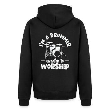 Je suis un batteur créé pour adorer les tambours Schlagzeug - Veste à capuche bio Premium Unisexe - noir - Dos - Nico (187cm)