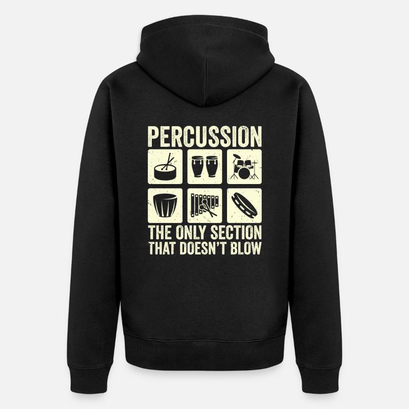 Percussion Drummer Drumming Drums Schlagzeug - Unisex Premium Bio Zip Hoodie - Schwarz