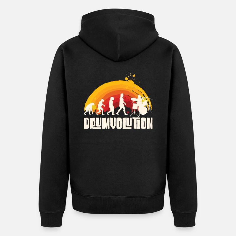 Drumvolution Drums Schlagzeug Percussion Batteur - Veste à capuche bio Premium Unisexe - noir