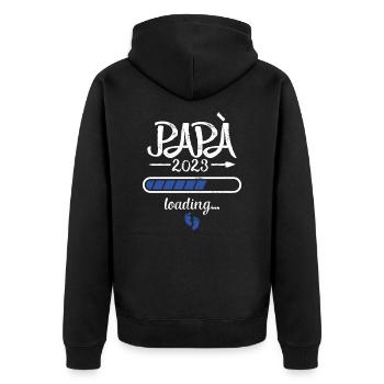 Papa 2023 Loading Schwangerschaft Vater Geburt - Unisex Premium Bio Zip Hoodie - Schwarz - Hinten - Nico (187cm)
