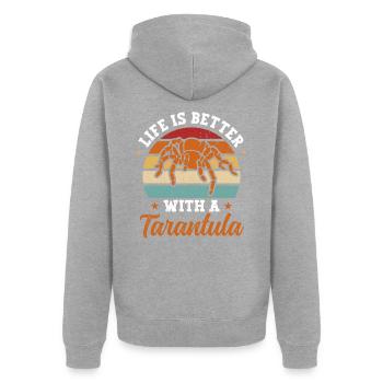 Life Is Better With A Tarantula Arachnid Spider - Unisex Premium Bio Zip Hoodie - Grau meliert - Hinten - Nico (187cm)