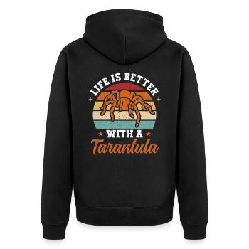 Life Is Better With A Tarantula Arachnid Spider - Unisex Premium Organic Zip Hoodie - black - Back - Nico (187cm)