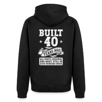 Construit il y a 40 ans Original 40th Birthday - Veste à capuche bio Premium Unisexe - noir - Dos - Nico (187cm)