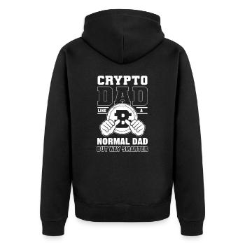 Crypto Dad Just Like A Normal Dad But Way Smarter - Unisex Premium Organic Zip Hoodie - black - Back - Nico (187cm)