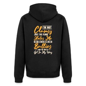 Maladroit Je ne suis pas maladroit Panne Sarcasme - Veste à capuche bio Premium Unisexe - noir - Dos - Nico (187cm)