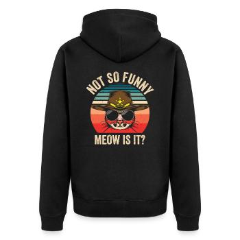 Katze Polizei Katzenbesitzer Sheriff - Unisex Premium Bio Zip Hoodie - Schwarz - Hinten - Nico (187cm)