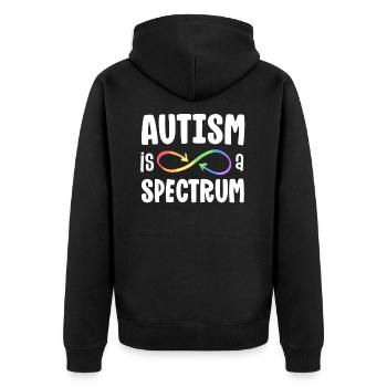 Autismus ist ein Spektrum autistische Akzeptanz unendlich - Unisex Premium Bio Zip Hoodie - Schwarz - Hinten - Nico (187cm)