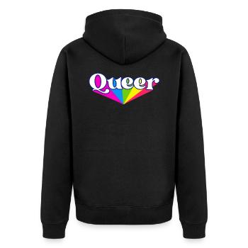 Retro Queer Pride LGBTQ Gay LGBT Ally Rainbow - Veste à capuche bio Premium Unisexe - noir - Dos - Nico (187cm)