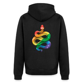 LGBT Pride Snake DRAPEAU LGBTQ Couleurs Gay Pride - Veste à capuche bio Premium Unisexe - noir - Dos - Nico (187cm)