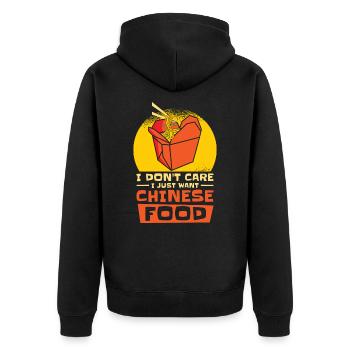 Asiatisch Essen Chinesisch Essen Fan Nudel Foodie - Unisex Premium Bio Zip Hoodie - Schwarz - Hinten - Nico (187cm)