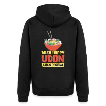 Cuisine asiatique Udon Miso Nouilles asiatiques - Veste à capuche bio Premium Unisexe - noir - Dos - Nico (187cm)