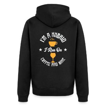 Coffee Wine Hybrid Alcohol Coffee Addict - Unisex Premium Organic Zip Hoodie - black - Back - Nico (187cm)