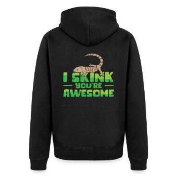 Herpetologie Skink Eidechse Wildtiere Reptilien - Unisex Premium Bio Zip Hoodie - Schwarz - Hinten - Nico (187cm)