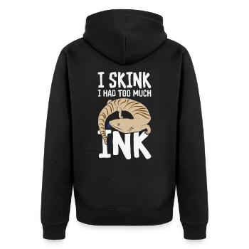 Herpetologie Blauzungenskink Eidechse Wildtiere - Unisex Premium Bio Zip Hoodie - Schwarz - Hinten - Nico (187cm)