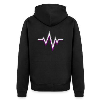 Asexual Heartbeat Ace Flag Colors Asexuality - Unisex Premium Organic Zip Hoodie - black - Back - Nico (187cm)