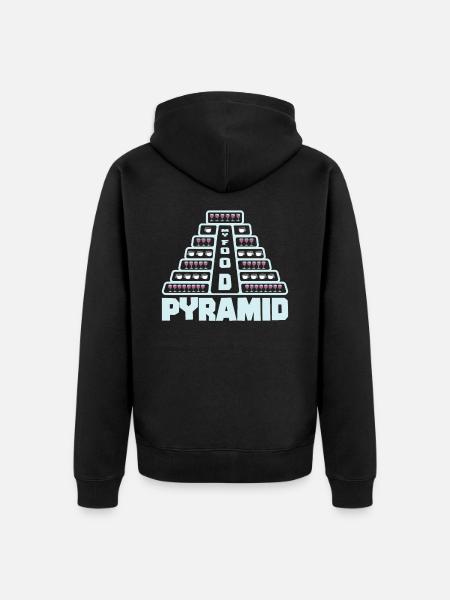 Lebensmittelpyramide Kaffee Wein Trinken - Unisex Premium Bio Zip Hoodie - Schwarz