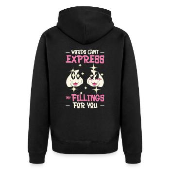 Dim Sums Füllen Asiatisches Essen Chinesisches - Unisex Premium Bio Zip Hoodie - Schwarz - Hinten - Nico (187cm)