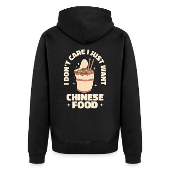 Asiatisch Essen Chinesisch Essen Fan Nudel Foodie - Unisex Premium Bio Zip Hoodie - Schwarz - Hinten - Nico (187cm)
