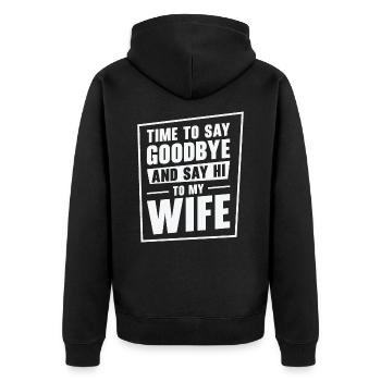Célibataire Fiancé Mariage Épouse Anniversaire de mariage - Veste à capuche bio Premium Unisexe - noir - Dos - Nico (187cm)