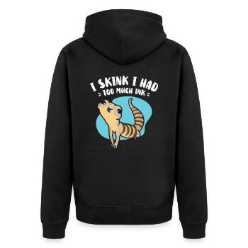 Herpetologie Blauzungenskink Eidechse Wildtiere - Unisex Premium Bio Zip Hoodie - Schwarz - Hinten - Nico (187cm)