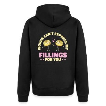 Dim Sums Füllen Asiatisches Essen Chinesisches - Unisex Premium Bio Zip Hoodie - Schwarz - Hinten - Nico (187cm)