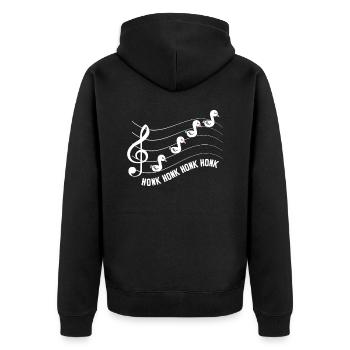 Goose Music Bird Musician Goose Lover - Unisex Premium Organic Zip Hoodie - black - Back - Nico (187cm)