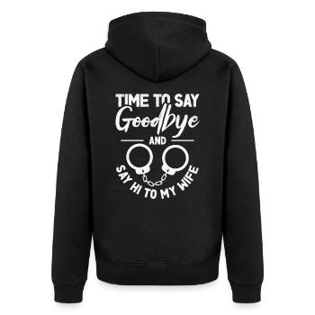 Célibataire Fiancé Mariage Épouse Anniversaire de mariage - Veste à capuche bio Premium Unisexe - noir - Dos - Nico (187cm)