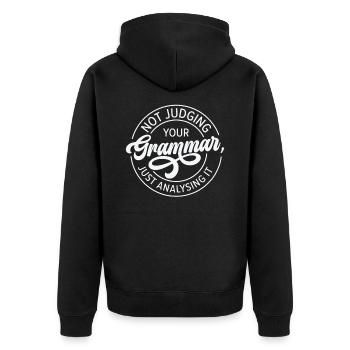 Étudiant professeur de police de grammaire anglaise - Veste à capuche bio Premium Unisexe - noir - Dos - Nico (187cm)