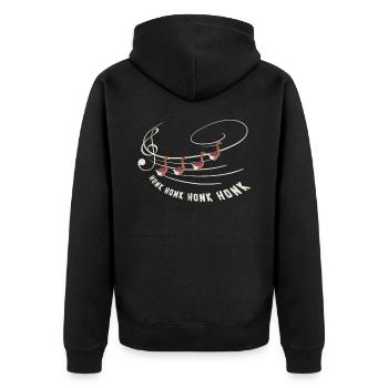 Goose Music Bird Musician Goose Lover - Unisex Premium Organic Zip Hoodie - black - Back - Nico (187cm)
