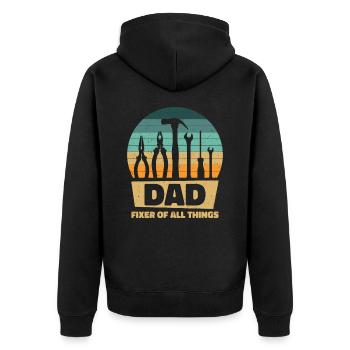 Dad Carpenter Woodworker Woodworking - Unisex Premium Organic Zip Hoodie - black - Back - Nico (187cm)