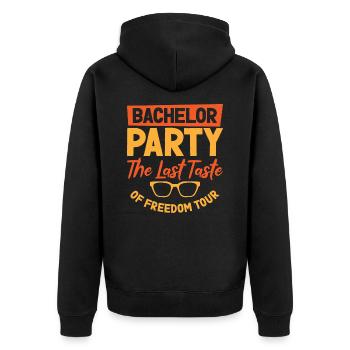 Bachelor Liquor Freedom Tour Bachelor Party - Unisex Premium Bio Zip Hoodie - Schwarz - Hinten - Nico (187cm)