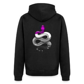 Asexual Pride Snake Ace Pride Flag Colors LGBT - Unisex Premium Organic Zip Hoodie - black - Back - Nico (187cm)