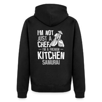 Cuisiner des samouraïs japonais cuisiner des repas - Veste à capuche bio Premium Unisexe - noir - Dos - Nico (187cm)