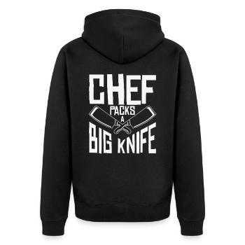 Chef Grand Couteau Coupant des repas de cuisson - Veste à capuche bio Premium Unisexe - noir - Dos - Nico (187cm)