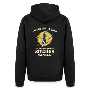 Cuisiner des samouraïs japonais cuisiner des repas - Veste à capuche bio Premium Unisexe - noir - Dos - Nico (187cm)