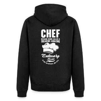 Chef Beast Culinary Art Cooking Baking Meals - Unisex Premium Organic Zip Hoodie - black - Back - Nico (187cm)
