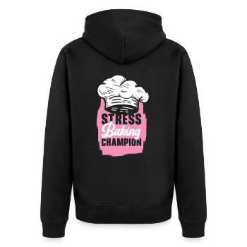 Pastry Chef Baking Champion Baked Goods Pastries - Unisex Premium Organic Zip Hoodie - black - Back - Nico (187cm)