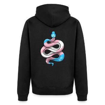 Transgenre Pride Stuff Trans Flag Serpent Reptile - Veste à capuche bio Premium Unisexe - noir - Dos - Nico (187cm)