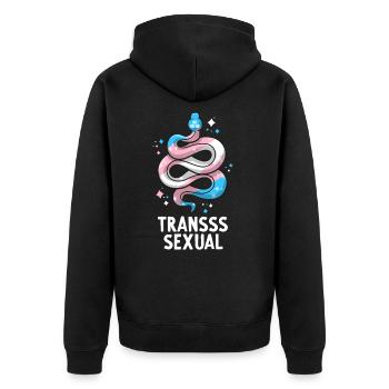 Transsexual Pride Stuff Trans Flag Colors Snake - Unisex Premium Organic Zip Hoodie - black - Back - Nico (187cm)