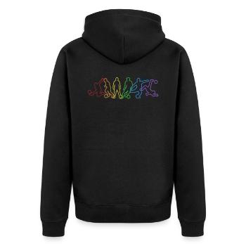 Soccer LGBT Rainbow Football professionnel Dieu - Veste à capuche bio Premium Unisexe - noir - Dos - Nico (187cm)