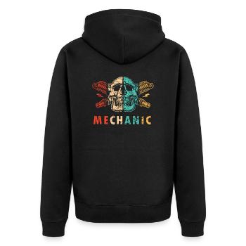 Automotive Technician Mechatronics Engineer Auto - Unisex Premium Organic Zip Hoodie - black - Back - Nico (187cm)