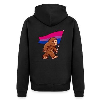 Bigfoot Bisexual Pride Bi Flag Colors Sasquatch - Unisex Premium Organic Zip Hoodie - black - Back - Nico (187cm)