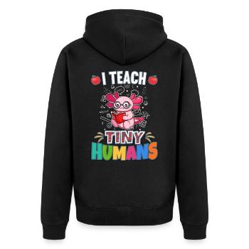 J’enseigne à Tiny Humans enseignant à l’école primaire - Veste à capuche bio Premium Unisexe - noir - Dos - Nico (187cm)