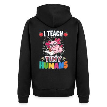 J’enseigne à Tiny Humans enseignant à l’école primaire - Veste à capuche bio Premium Unisexe - noir - Dos - Nico (187cm)