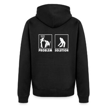 Cricket Game Cricket Player Statement Problem - Unisex Premium Bio Zip Hoodie - Schwarz - Hinten - Nico (187cm)