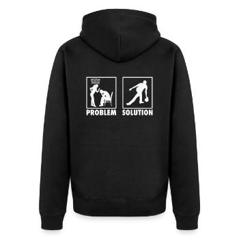 Bowling Bowling Player Statement Problem Solution. - Unisex Premium Bio Zip Hoodie - Schwarz - Hinten - Nico (187cm)