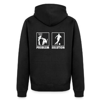Soccer Soccer Player Football Statement Problem - Unisex Premium Bio Zip Hoodie - Schwarz - Hinten - Nico (187cm)