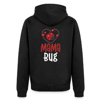 Mama Bug Ladybug Lover Gift For Mom Insect - Unisex Premium Organic Zip Hoodie - black - Back - Nico (187cm)