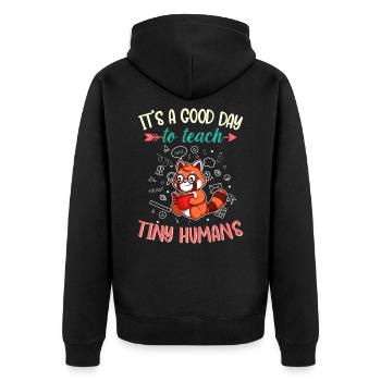 Bonne journée pour enseigner à Tiny Humans Enseignant élémentaire - Veste à capuche bio Premium Unisexe - noir - Dos - Nico (187cm)