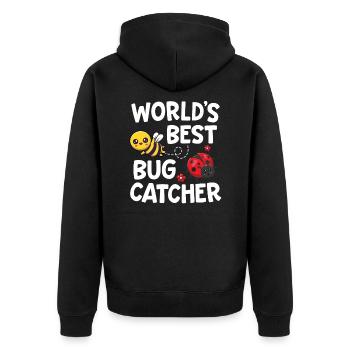Worlds Best Bug Catcher Entomologist Insect Lady - Unisex Premium Organic Zip Hoodie - black - Back - Nico (187cm)